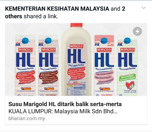 Susu HL MARIGOLD Ditarik Balik Serta Merta!