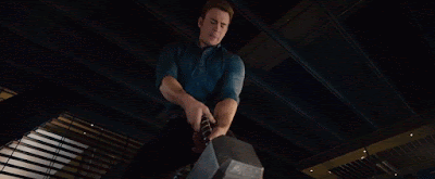 Captain trying to lift Mjolnir
