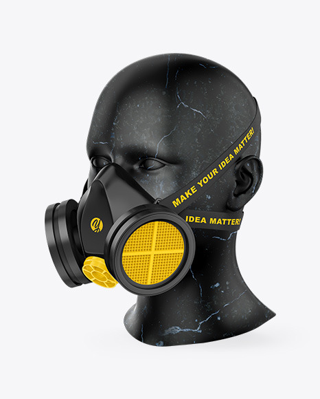 Download Gas Mask Mockup - Half Side View - Free Mockups.Mockups ...