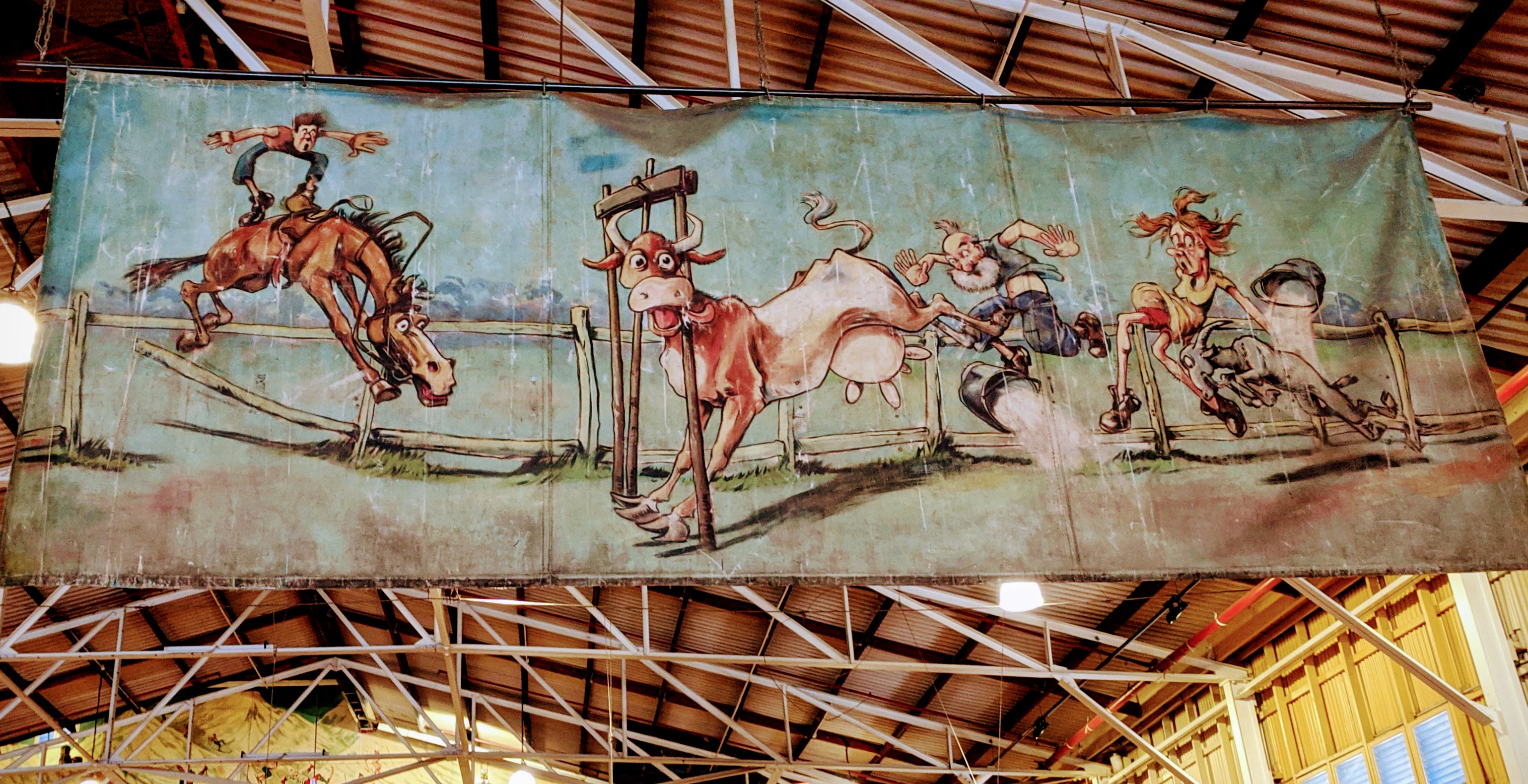 Large poster hanging in the Coney Island hall of Luna Park (Sydney, Australia)