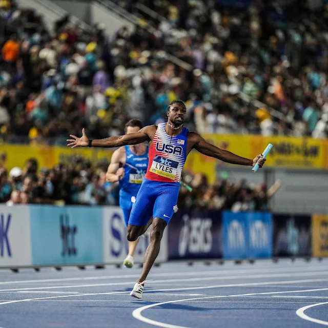World Athletics 6/05/2034 .  · #WorldRelays — กับ USA Track & Field 6/05/2024 .  ·  POWER 🔥 The US 4x100m quartet storms to 37.40 to reign supreme in the final 😮‍💨