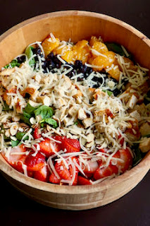 Strawberry Orange Spinach Salad with Chicken: Savory Sweet and Satisfying