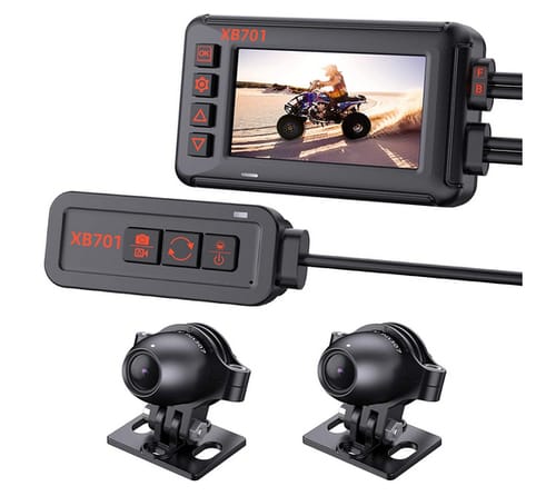 Blueskysea XB701 1080P Front Rear Motorcycle Dash Cam