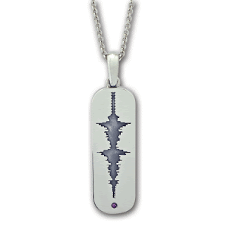 sterling silver vertical sound wave pendant
