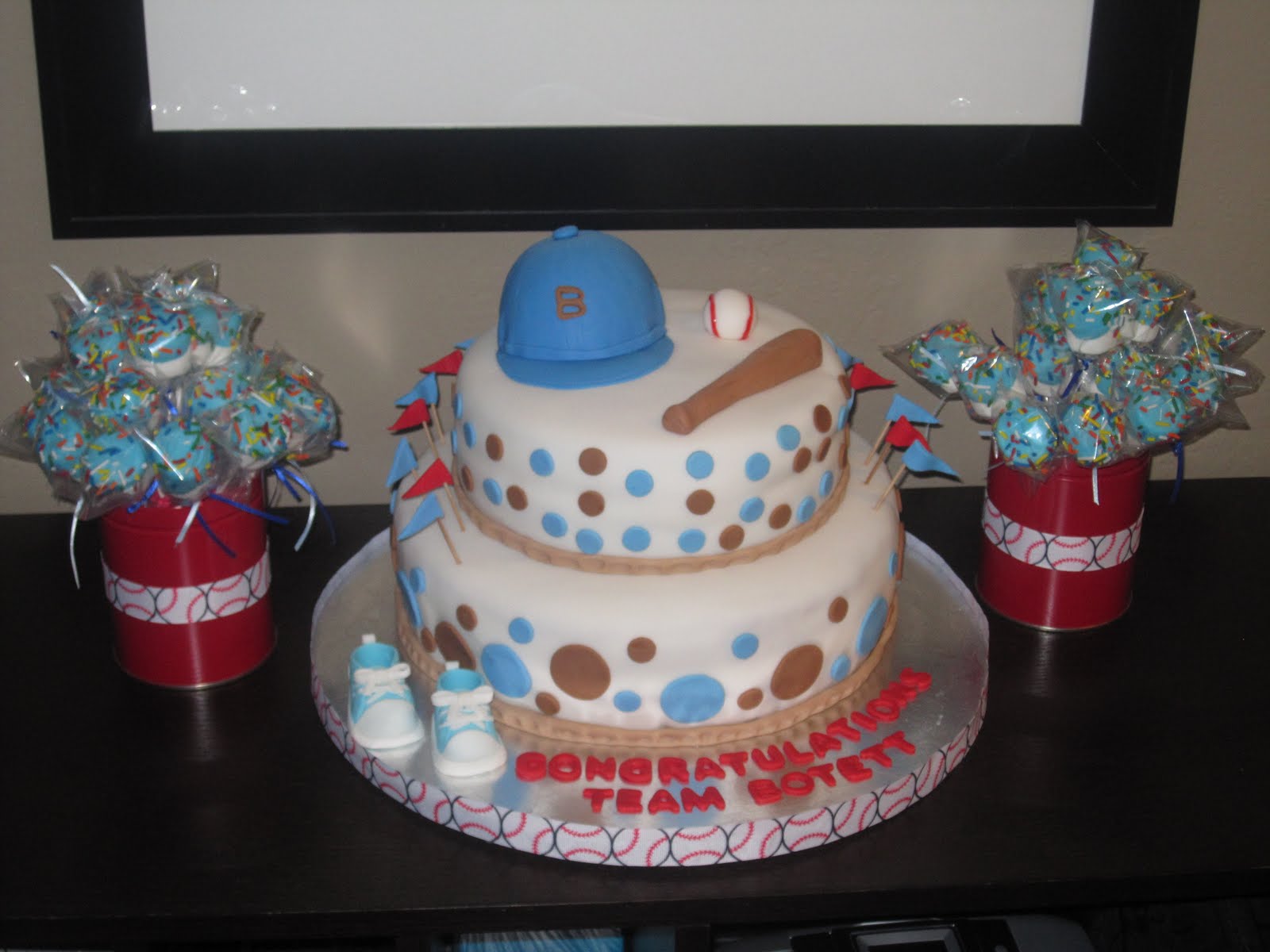 Baseball Theme Baby Shower Cake