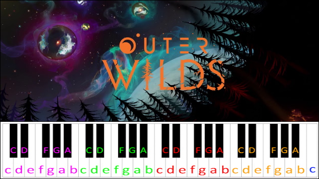 Castaways (Outer Wilds) Piano / Keyboard Easy Letter Notes for Beginners