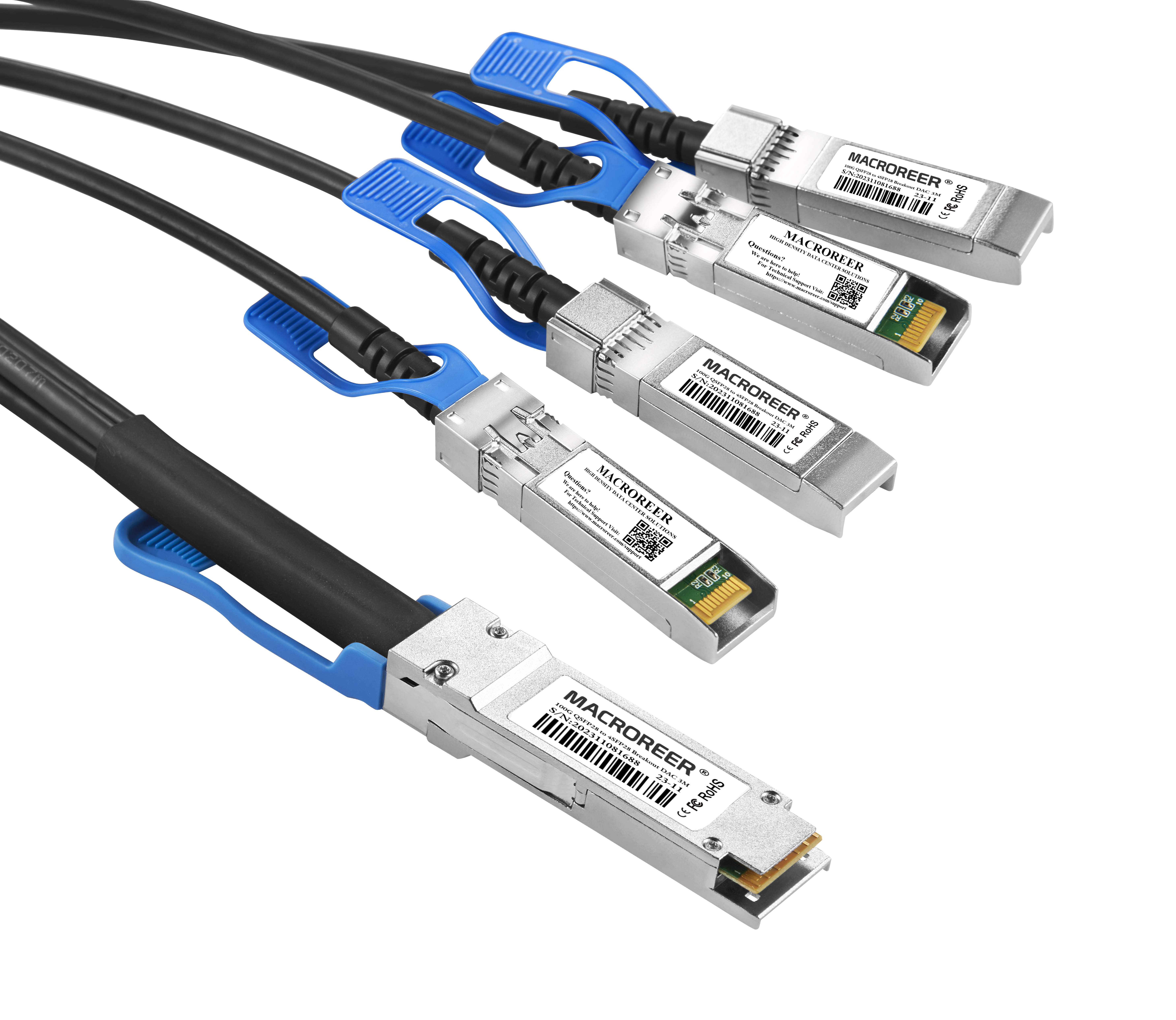 100G QSFP28 to 4 x 25G SFP28 Passive Direct Attach Copper Breakout Cable for Cisco QSFP-4SFP25G-CU1-5M,1.5m (5ft)