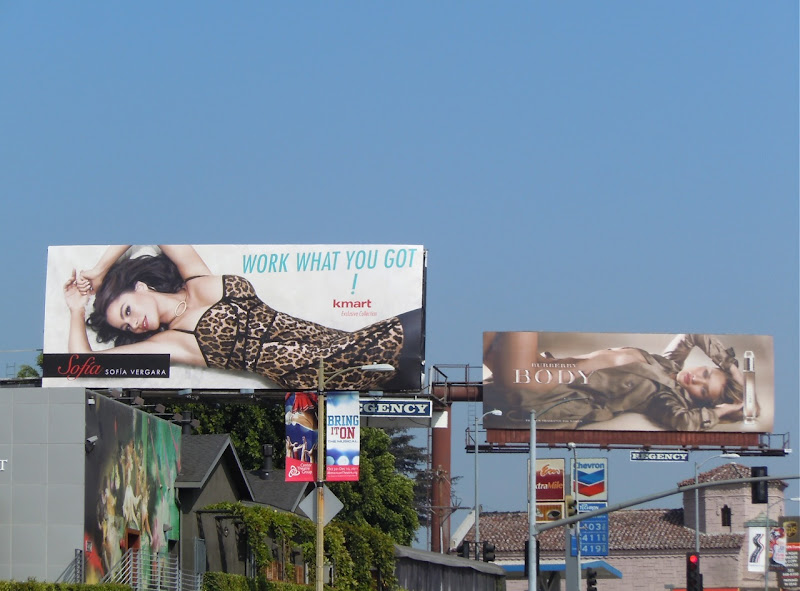 Kmart and Burberry billboards Sunset Strip