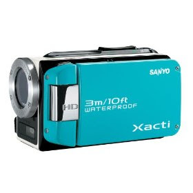 Sanyo VPC-WH1 HD Waterproof Flash Memory Camcorder w/ 30x Optical Zoom (Blue)