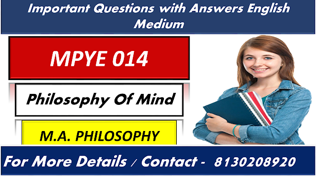 IGNOU MPYE 014 Important Questions With Answers English Medium