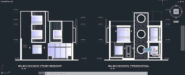 Architecture detached house with two floors plus roof Dwg  