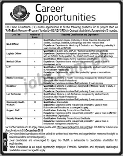 Prime Foundation Jobs 2018 for 46+ Posts (Multiple Categories)