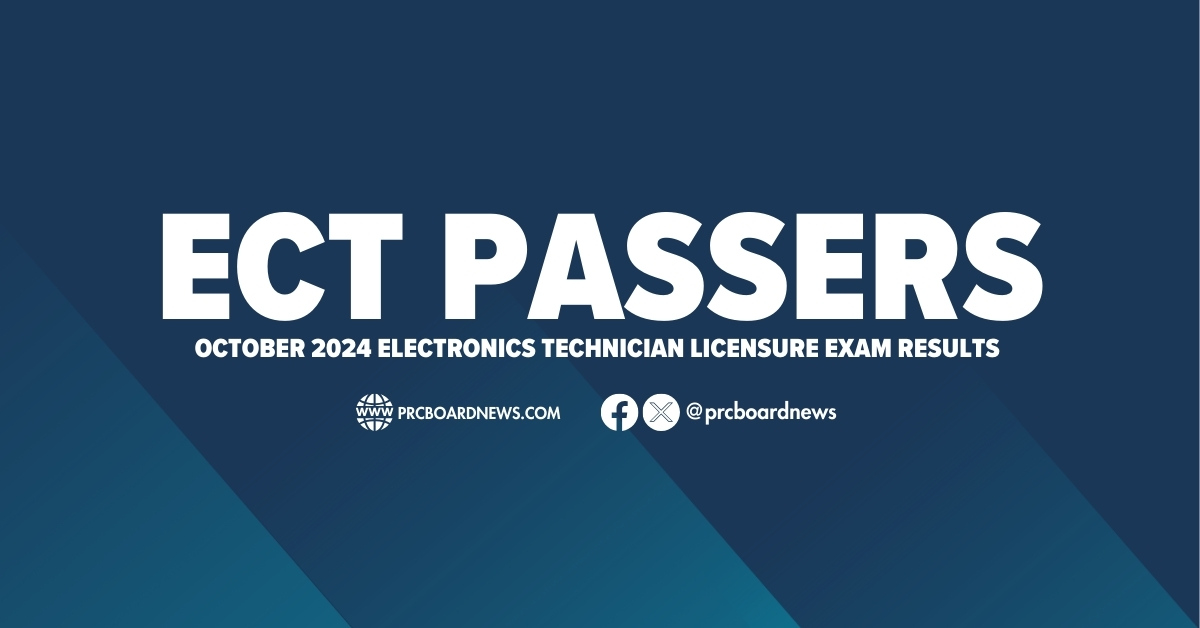 ECT RESULT: October 2024 Electronics Technician board exam list of passers