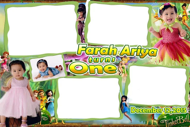 Tinkerbell photo booth layout for first birthday
