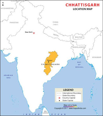Map of India locating Chhattisgarh