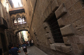 Carrer del Bisbe inside the Barcelona Gothic Quarter