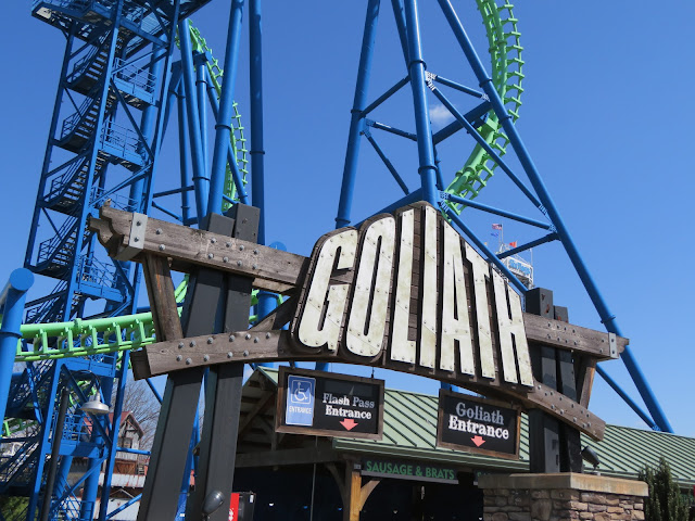 Goliath Roller Coaster Sign Six Flags New England