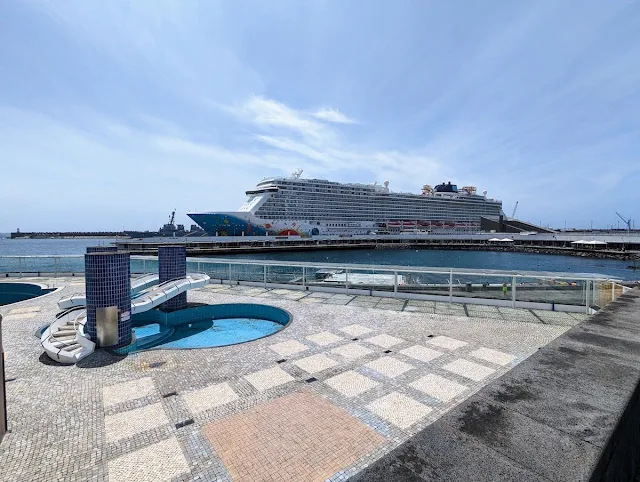 Cruise ship in port at Ponta Delgada in the Azores