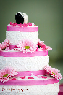 Pink and White Wedding Cake