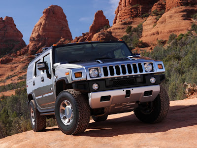 Hummer on top of the mountain