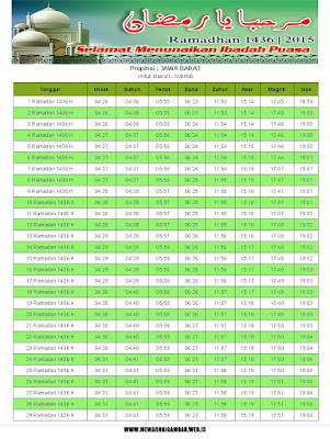 Jadwal Imsakiyah Subang Tahun 2015 (1436 H)