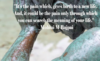 quotes about pain on a Image of a man's statue in pain