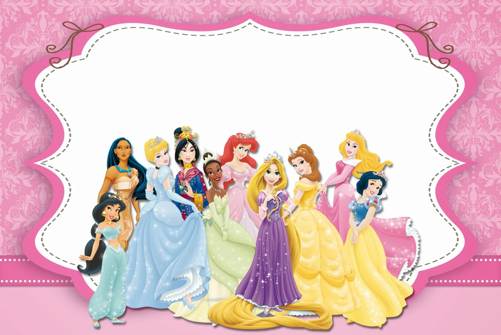 Disney Princess: Free Printable Party Invitations.