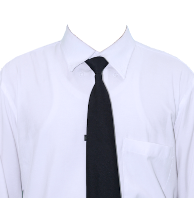 Contoh template kemeja putih dasi hitam