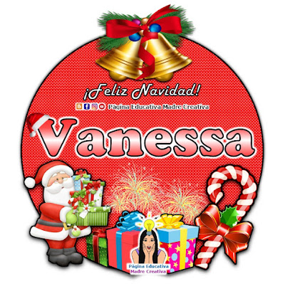 Nombre Vanessa - Cartelito por Navidad