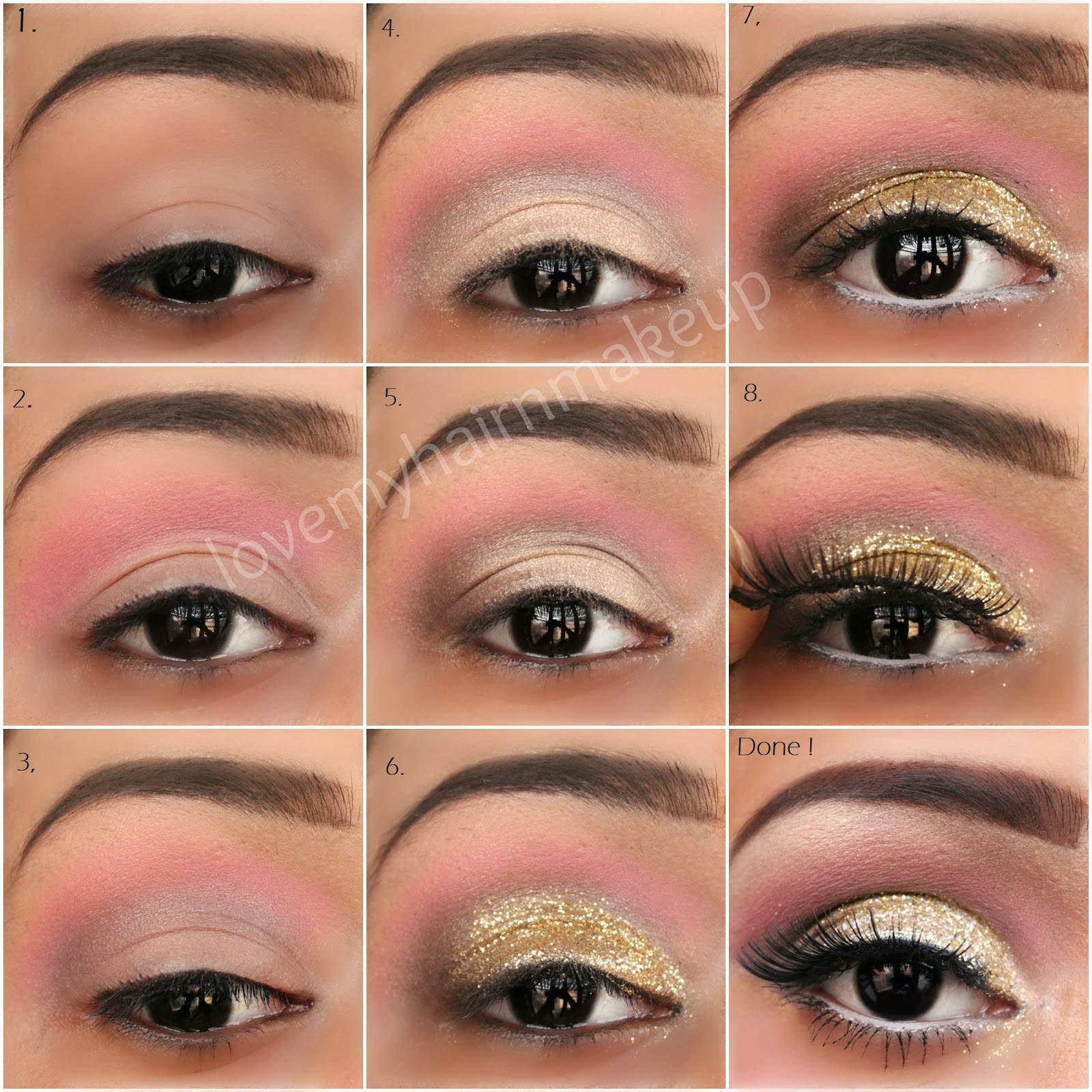 How To Do Gold Glitter Eye Makeup Tutorial Indian Beauty Touch