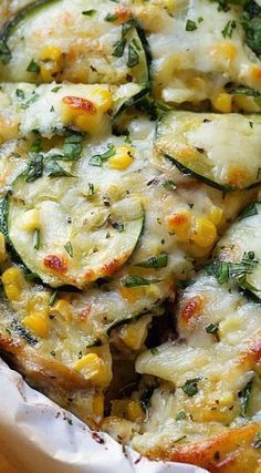 Sweet Corn and Zucchini Pie Food Ideas, Easy Food Ideas #food #recipe