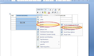Menambah Kolom dan Baris Pada Tabel Microsoft Word 2007
