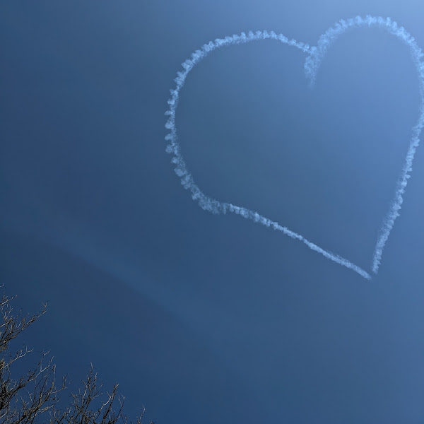 A heart drawn by a skywriting plane