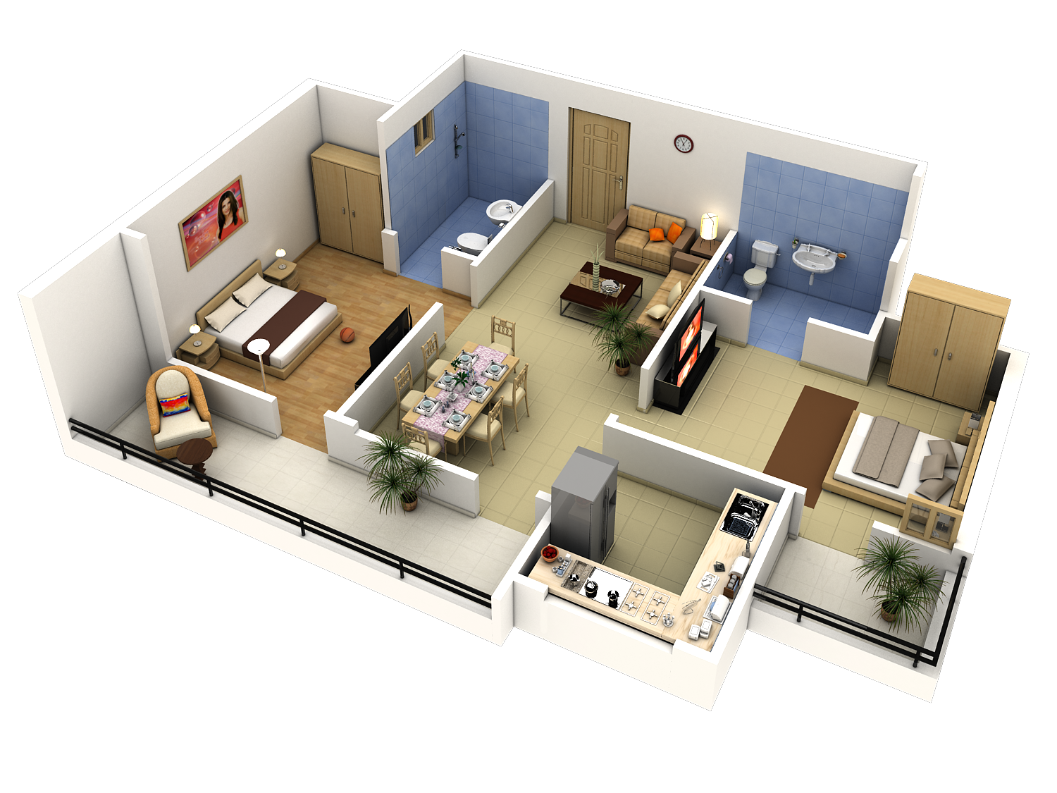 Apartment Floor Plan Cad Block