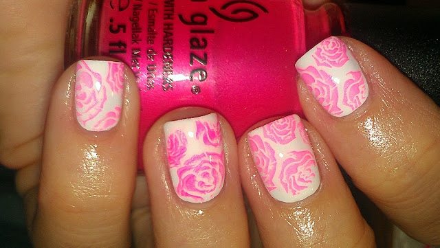 rose stamp pink