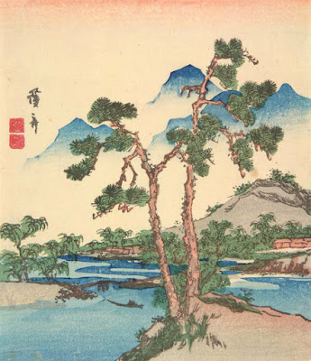 Ukiyo-e. Träsnitt. Landskap. Eisen.