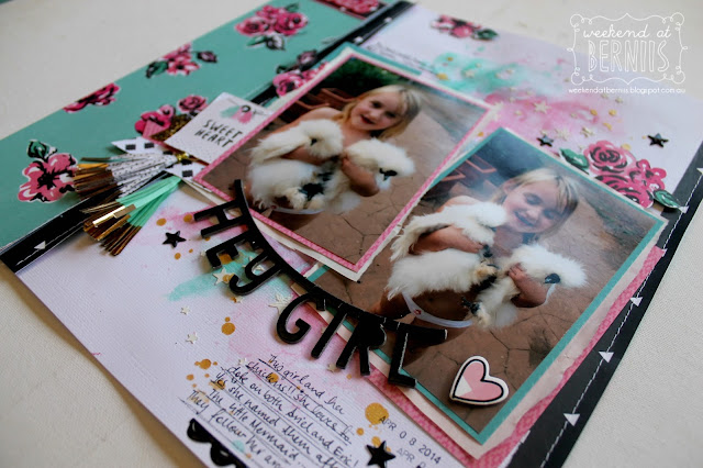 "Hey Girl" layout by Bernii Miller using Crate Paper Cute Girl collection. 