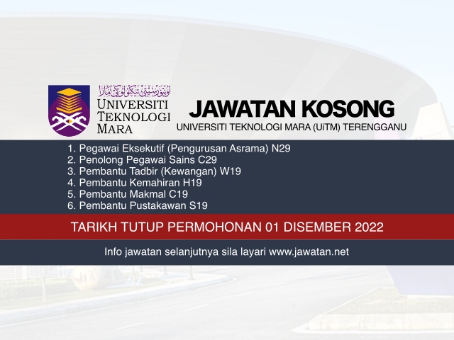Jawatan Kosong UiTM Terengganu November 2022