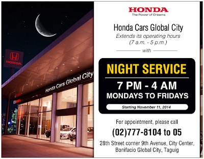 Honda Cars Global City Night Service Program