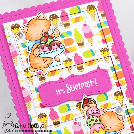 Newton's Summer Treats Stamp and Die Set, Summertime Paper Pad, A7 Frames and Banners Die Set by Newton's Nook Designs #newtonsnookdesigns #newtonsnook #nnd #handmade