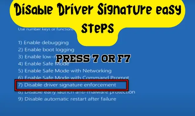 How to disable driver signature enforcement