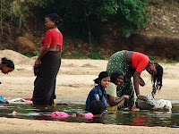 Women washing at the Bharathapuzha River