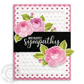 Sunny Studio Stamps: Everything's Rosy Rose Sympathy Card (Using Everyday Greetings Stamps & Frilly Frames Polka-Dot Dies)