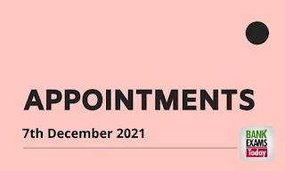 Appointments on 7th Dec 2021