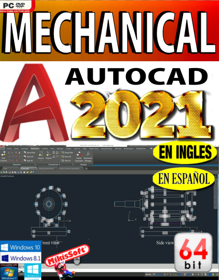 AUTODESK MECHANICAL 2021 - EN ESPAÑOL INGLES - 64 BITS - DISEÑO DE PIEZAS Y SIMULACION