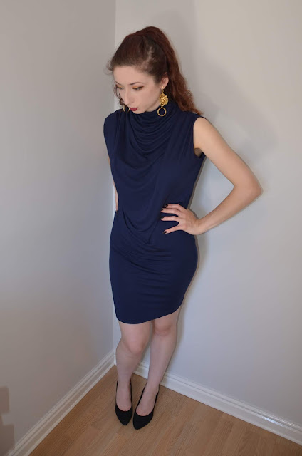 cowl neck turtleneck dress sewing pattern drafting dressmaking