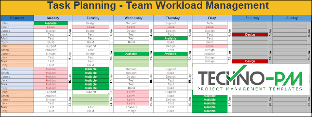 Excel Team Calendar Template Download: Plan Monthly ...