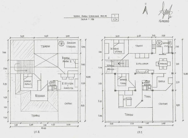 Gambar Denah Rumah Minimalis 2 Lantai