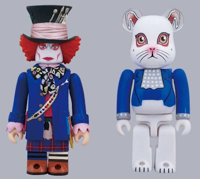 Disney x Medicom Alice in Wonderland 100% Kubrick & Be@rbrick Set 2 - Mad Hatter in Blue Jacket Kubrick & White Rabbit Be@rbrick