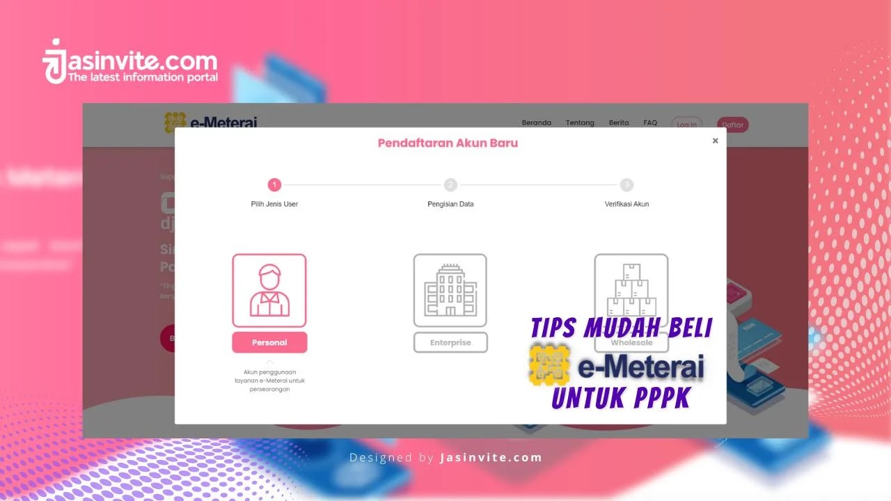 Jasinvite.com - Tips Mudah Beli e-Materai untuk PPPK (pembuatan akun)